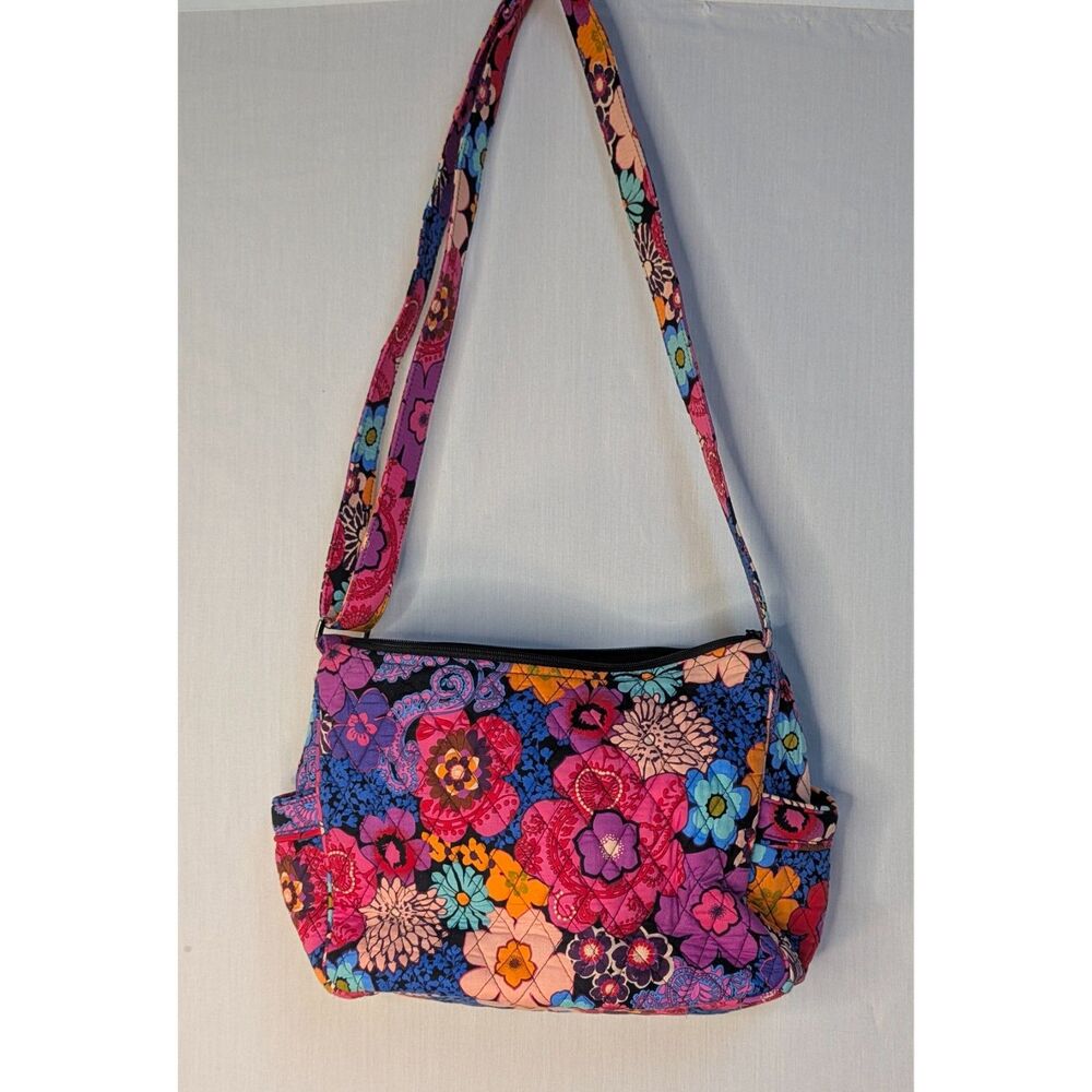 Vera Bradley On The Go Crossbody Bag Retired Floral Fiesta Shoulder Purse - Picture 2 of 8